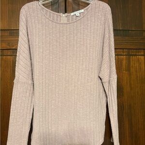 Green Envelope Dusty Mauve Ribbed Knit Top